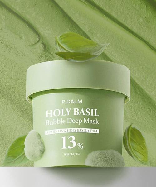 P.CALM Holy Basil Bubble Deep Mask 90g + Cleansing Brush 1ea